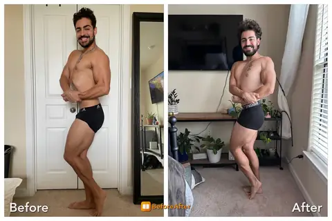 Berny, before and after, second angle.