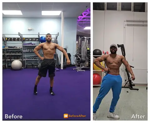 J Hayes, before and after, second angle.